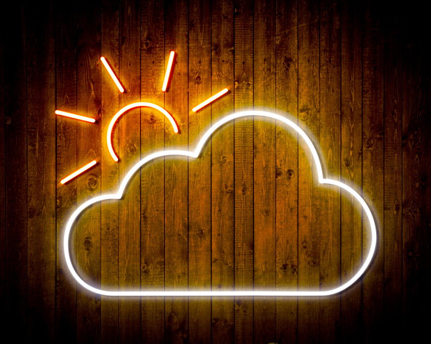 Cloud with Sun Appearing Flex Silicone LED Sign (Neon-Style, LED Technology) - Way Up Gifts