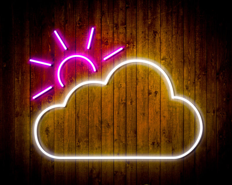 Cloud with Sun Appearing Flex Silicone LED Sign (Neon-Style, LED Technology) - LED Gift Works