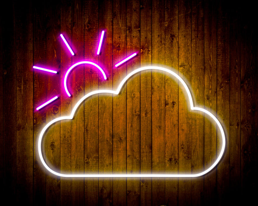 Cloud with Sun Appearing Flex Silicone LED Sign (Neon-Style, LED Technology) - Way Up Gifts