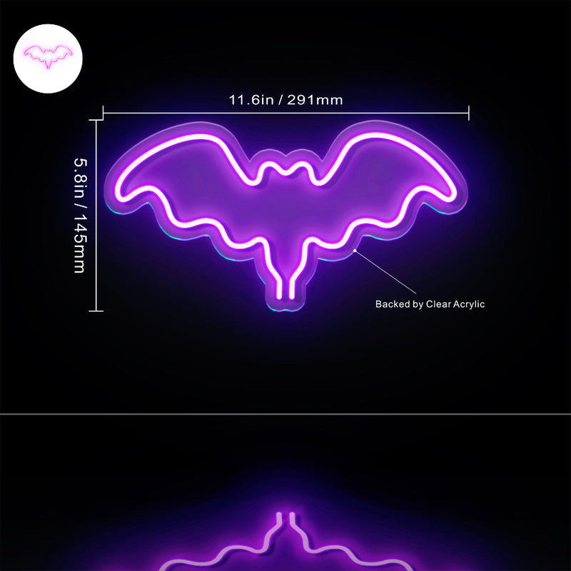 Bat Flex Silicone LED Sign (Neon-Style, LED Technology) - LED Gift Works