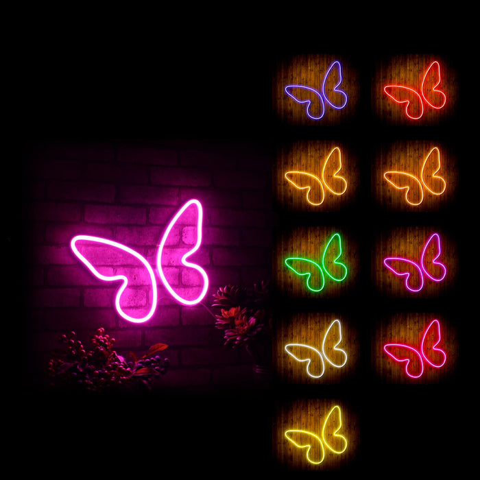 Butterfly Girl Room Flex Silicone LED Sign (Neon-Style, LED Technology) - Way Up Gifts