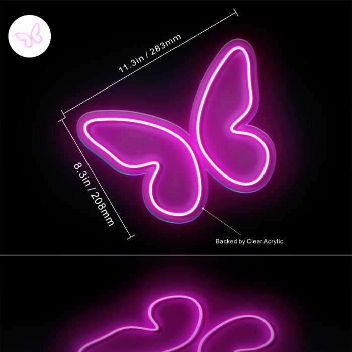 Butterfly Girl Room Flex Silicone LED Sign (Neon-Style, LED Technology) - Way Up Gifts