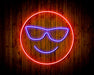 Smiley Face with Sunglasses Emoji Flex Silicone LED Sign (Neon-Style, LED Technology) - Way Up Gifts
