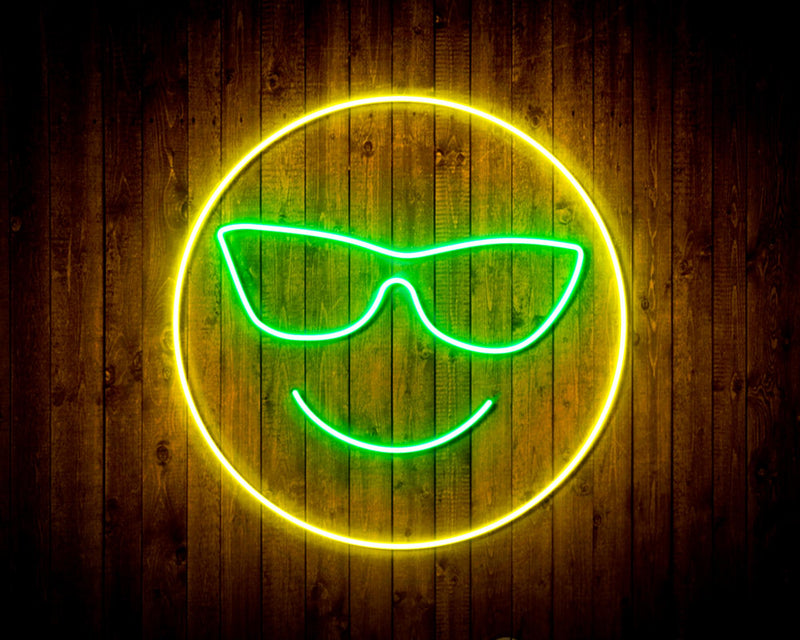 Smiley Face with Sunglasses Emoji Flex Silicone LED Sign (Neon-Style, LED Technology) - LED Gift Works