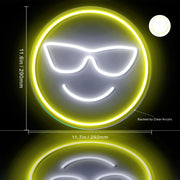 Smiley Face with Sunglasses Emoji Flex Silicone LED Sign (Neon-Style, LED Technology) - LED Gift Works