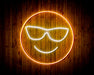 Smiley Face with Sunglasses Emoji Flex Silicone LED Sign (Neon-Style, LED Technology) - Way Up Gifts
