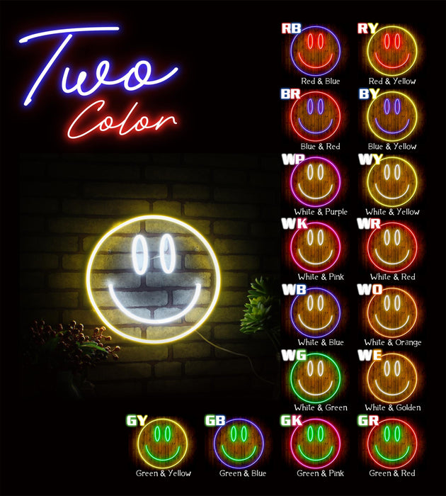 Smiley Face Emoji Flex Silicone LED Sign (Neon-Style, LED Technology) - Way Up Gifts