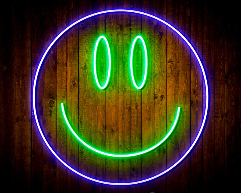Smiley Face Emoji Flex Silicone LED Sign (Neon-Style, LED Technology) - LED Gift Works