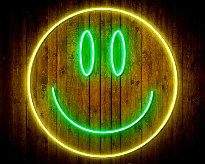Smiley Face Emoji Flex Silicone LED Sign (Neon-Style, LED Technology) - LED Gift Works