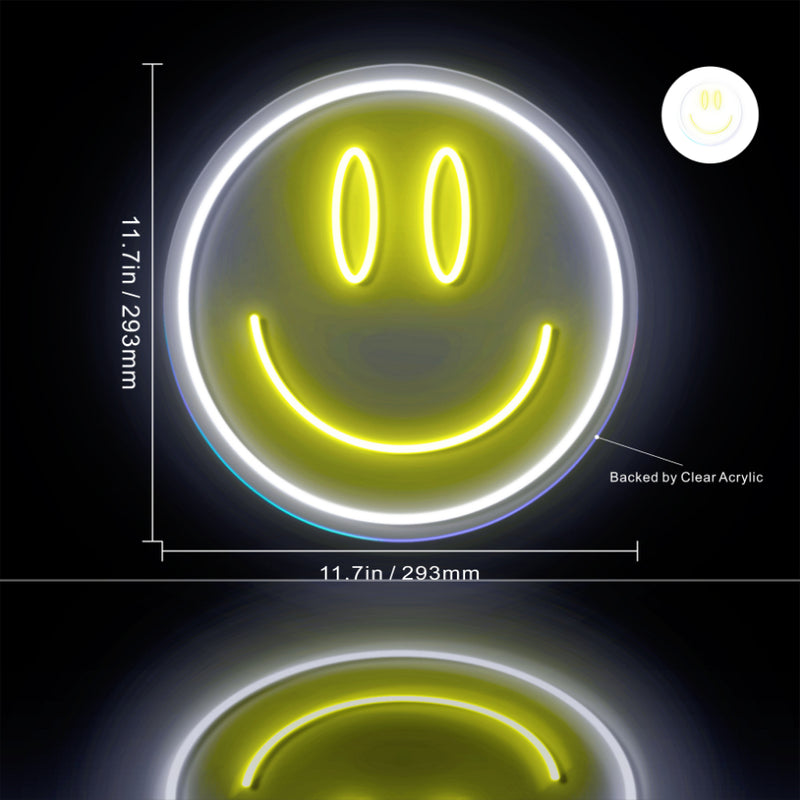Smiley Face Emoji Flex Silicone LED Sign (Neon-Style, LED Technology) - LED Gift Works