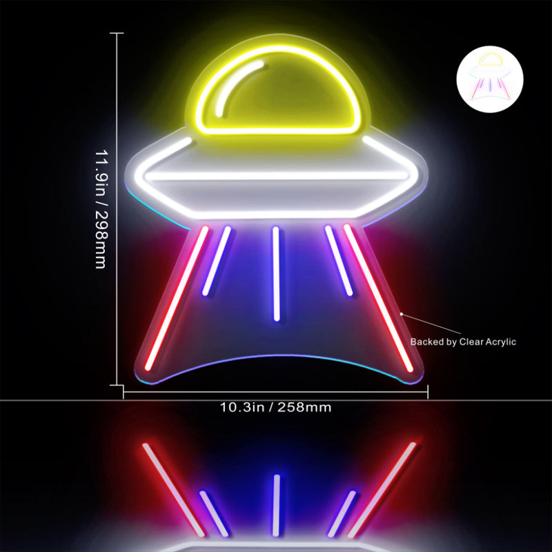 Alien Space Ship UFO Flex Silicone LED Sign (Neon-Style, LED Technology) - LED Gift Works
