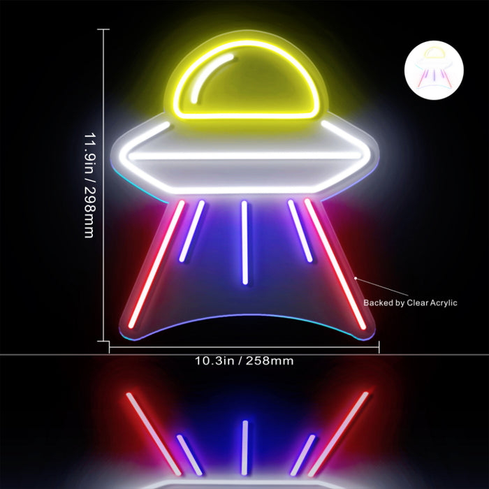 Alien Space Ship UFO Flex Silicone LED Sign (Neon-Style, LED Technology) - Way Up Gifts