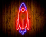 Rocket Space Shuttle Kid Room Flex Silicone LED Sign (Neon-Style, LED Technology) - Way Up Gifts