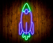 Rocket Space Shuttle Kid Room Flex Silicone LED Sign (Neon-Style, LED Technology) - LED Gift Works