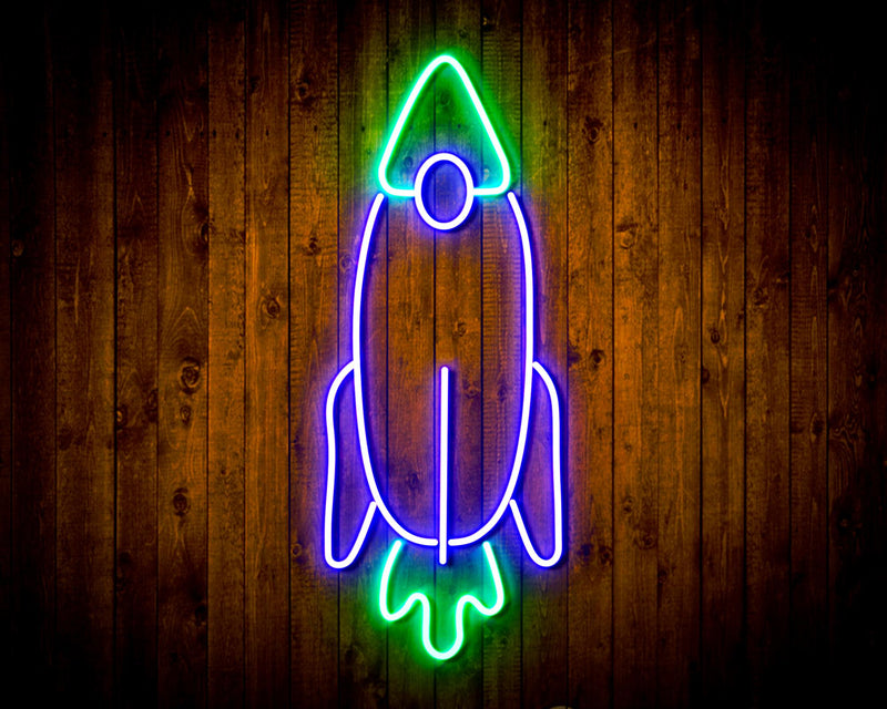 Rocket Space Shuttle Kid Room Flex Silicone LED Sign (Neon-Style, LED Technology) - LED Gift Works