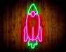 Rocket Space Shuttle Kid Room Flex Silicone LED Sign (Neon-Style, LED Technology) - Way Up Gifts