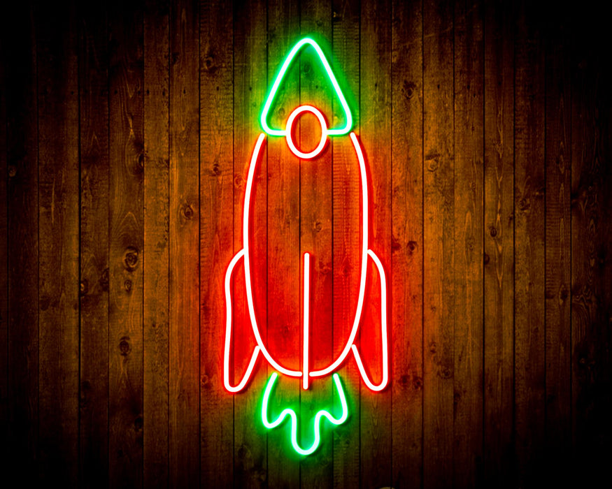 Rocket Space Shuttle Kid Room Flex Silicone LED Sign (Neon-Style, LED Technology) - Way Up Gifts