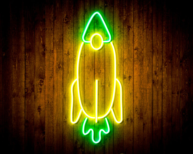 Rocket Space Shuttle Kid Room Flex Silicone LED Sign (Neon-Style, LED Technology) - LED Gift Works