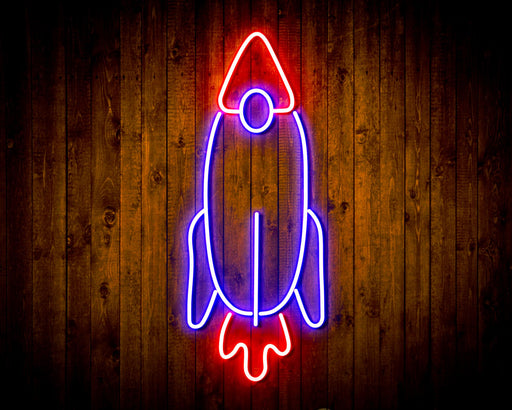 Rocket Space Shuttle Kid Room Flex Silicone LED Sign (Neon-Style, LED Technology) - Way Up Gifts