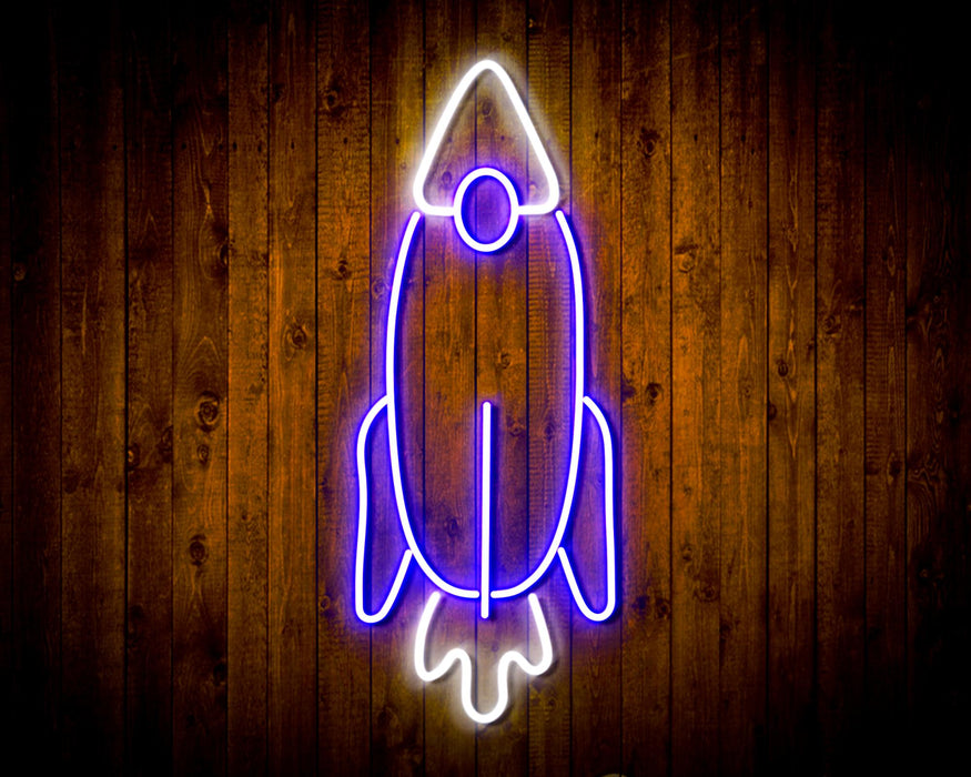 Rocket Space Shuttle Kid Room Flex Silicone LED Sign (Neon-Style, LED Technology) - Way Up Gifts