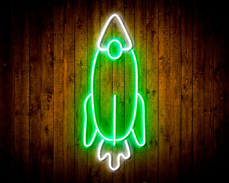 Rocket Space Shuttle Kid Room Flex Silicone LED Sign (Neon-Style, LED Technology) - LED Gift Works