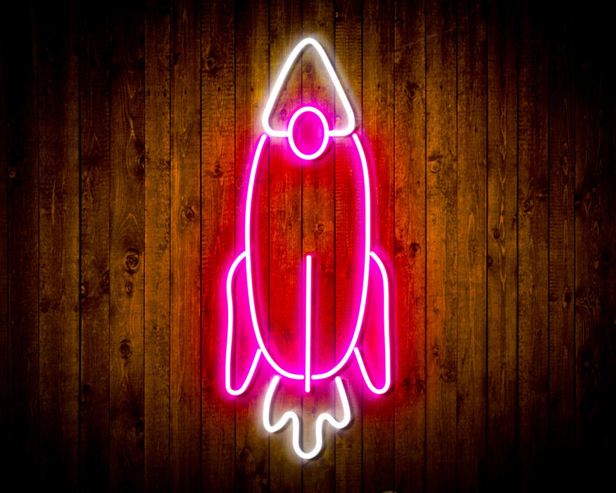 Rocket Space Shuttle Kid Room Flex Silicone LED Sign (Neon-Style, LED Technology) - Way Up Gifts