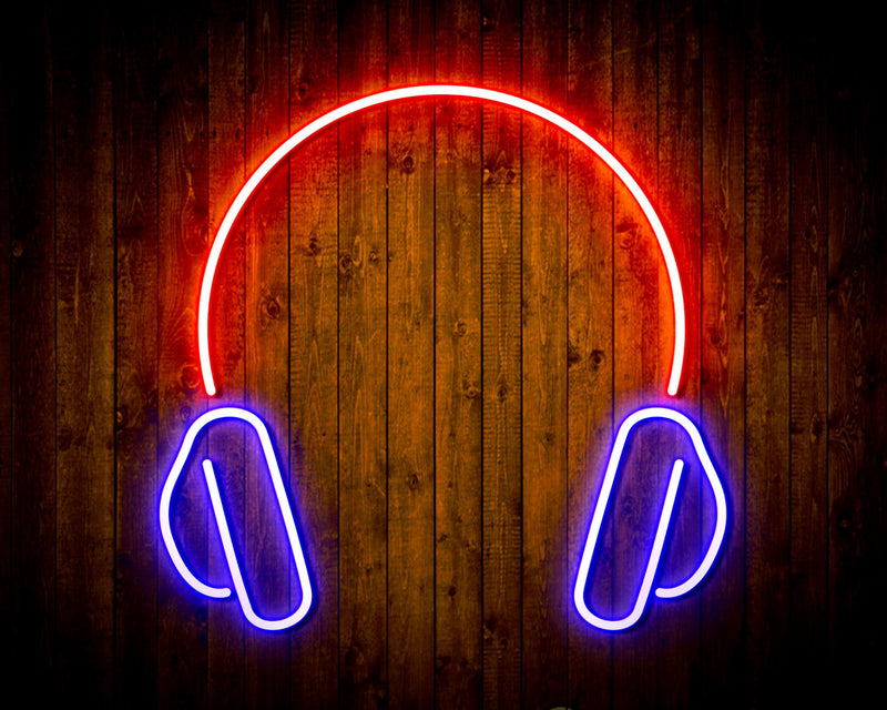 Headphones Recording Studio Flex Silicone LED Sign (Neon-Style, LED Technology) - LED Gift Works