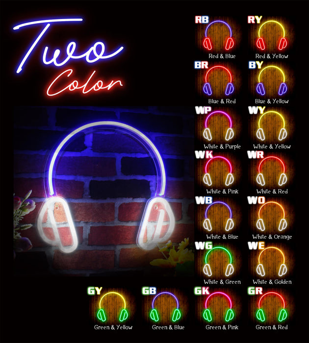 Headphones Recording Studio Flex Silicone LED Sign (Neon-Style, LED Technology) - Way Up Gifts