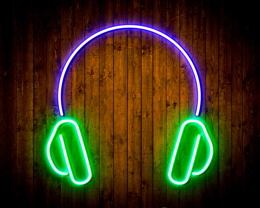 Headphones Recording Studio Flex Silicone LED Sign (Neon-Style, LED Technology) - Way Up Gifts