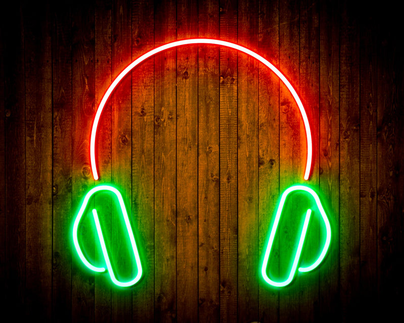 Headphones Recording Studio Flex Silicone LED Sign (Neon-Style, LED Technology) - LED Gift Works