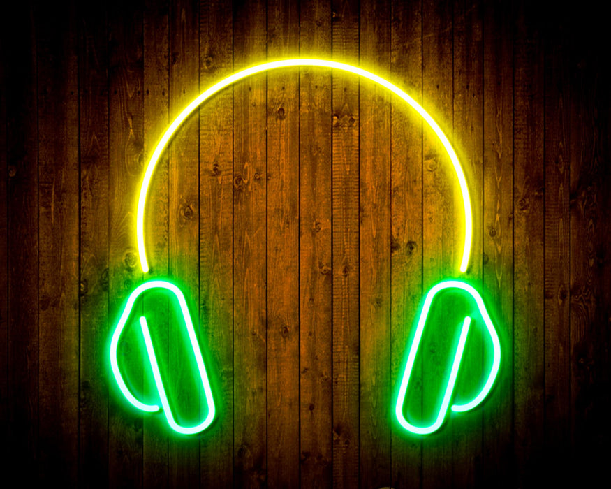 Headphones Recording Studio Flex Silicone LED Sign (Neon-Style, LED Technology) - Way Up Gifts