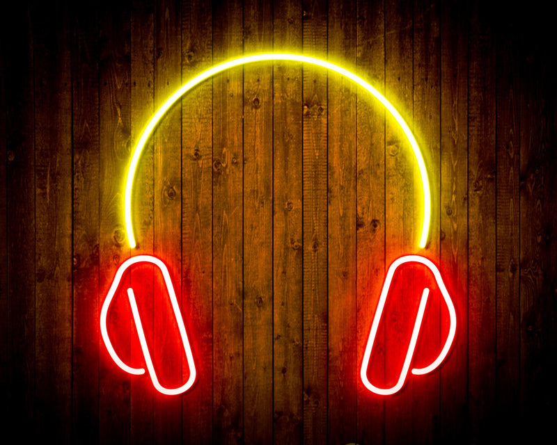 Headphones Recording Studio Flex Silicone LED Sign (Neon-Style, LED Technology) - LED Gift Works