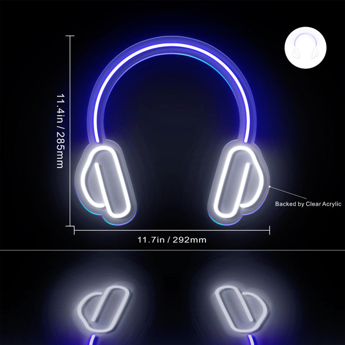 Headphones Recording Studio Flex Silicone LED Sign (Neon-Style, LED Technology) - Way Up Gifts