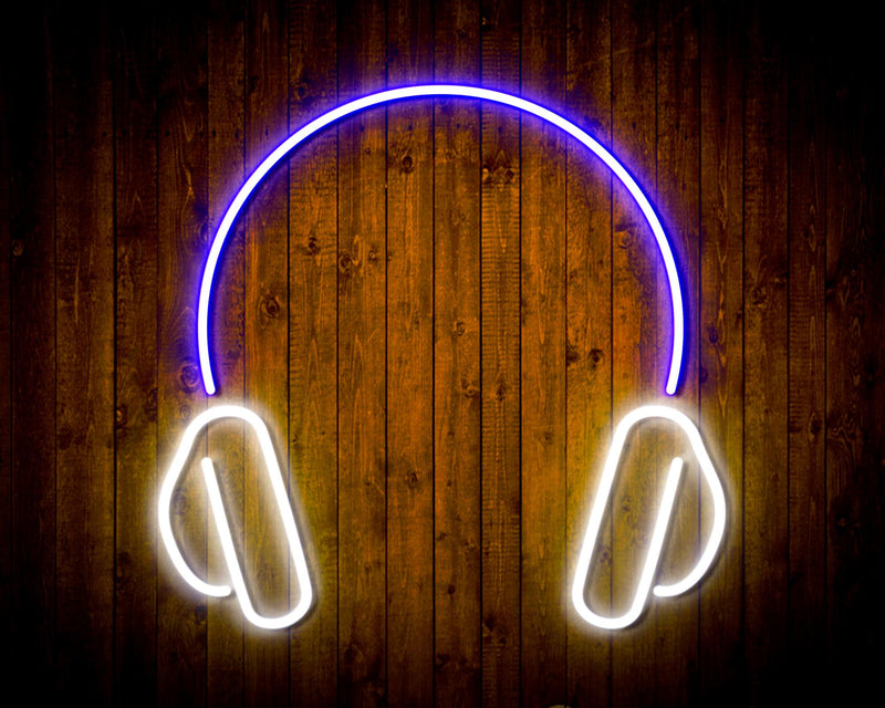 Headphones Recording Studio Flex Silicone LED Sign (Neon-Style, LED Technology) - LED Gift Works