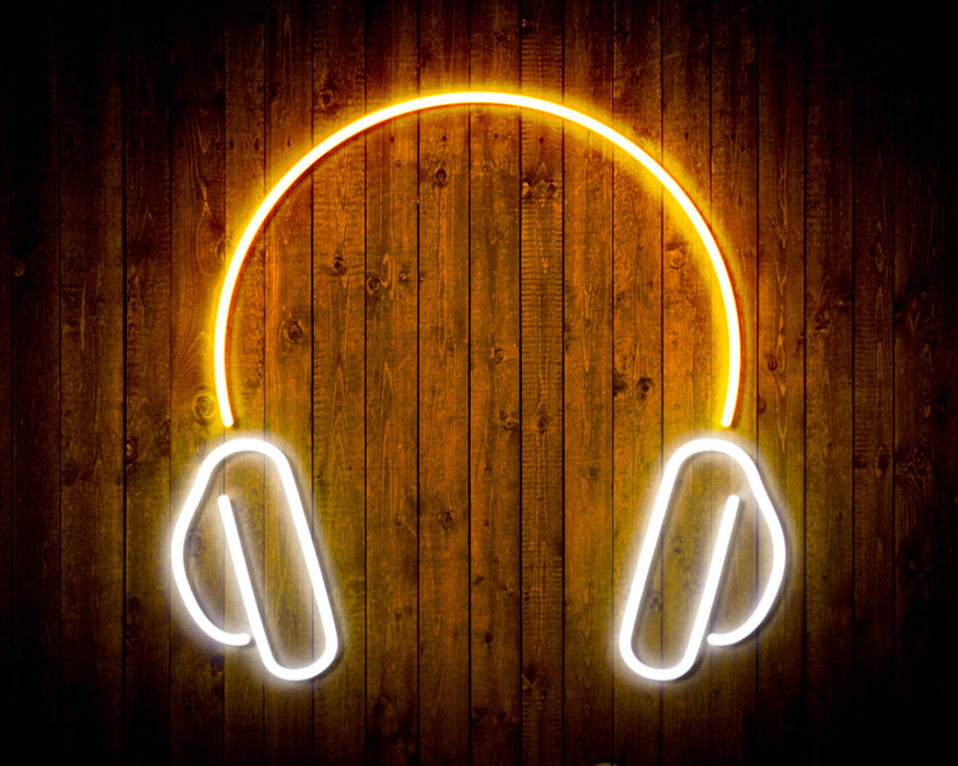 Headphones Recording Studio Flex Silicone LED Sign (Neon-Style, LED Technology) - Way Up Gifts