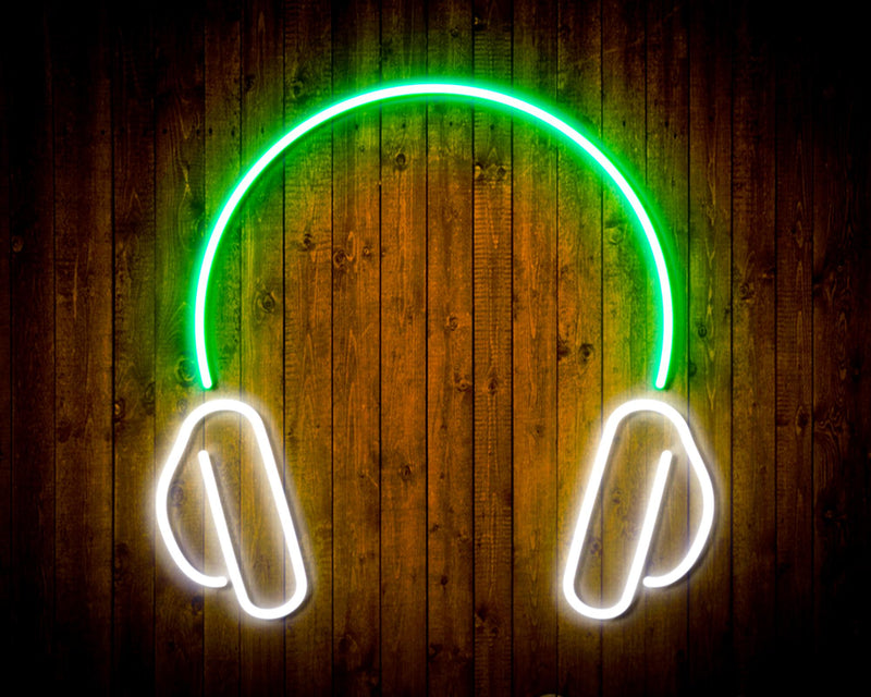Headphones Recording Studio Flex Silicone LED Sign (Neon-Style, LED Technology) - LED Gift Works