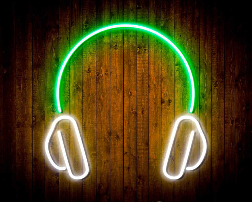 Headphones Recording Studio Flex Silicone LED Sign (Neon-Style, LED Technology) - Way Up Gifts