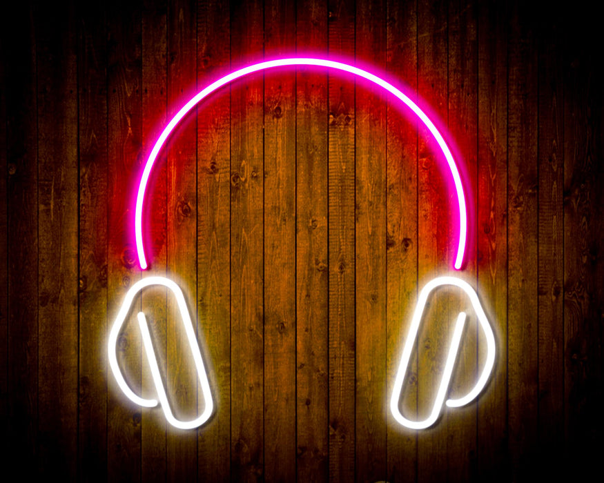 Headphones Recording Studio Flex Silicone LED Sign (Neon-Style, LED Technology) - Way Up Gifts