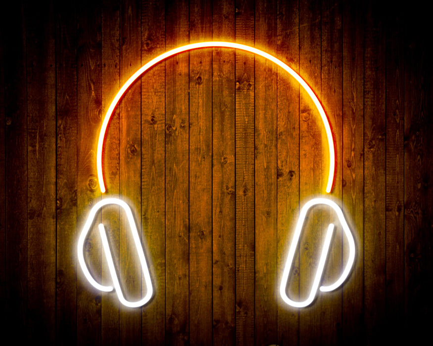 Headphones Recording Studio Flex Silicone LED Sign (Neon-Style, LED Technology) - Way Up Gifts