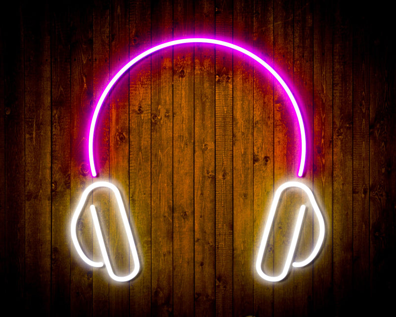 Headphones Recording Studio Flex Silicone LED Sign (Neon-Style, LED Technology) - LED Gift Works