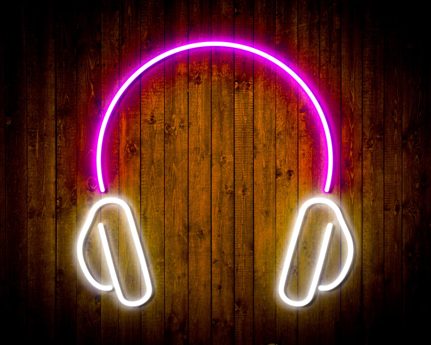Headphones Recording Studio Flex Silicone LED Sign (Neon-Style, LED Technology) - Way Up Gifts