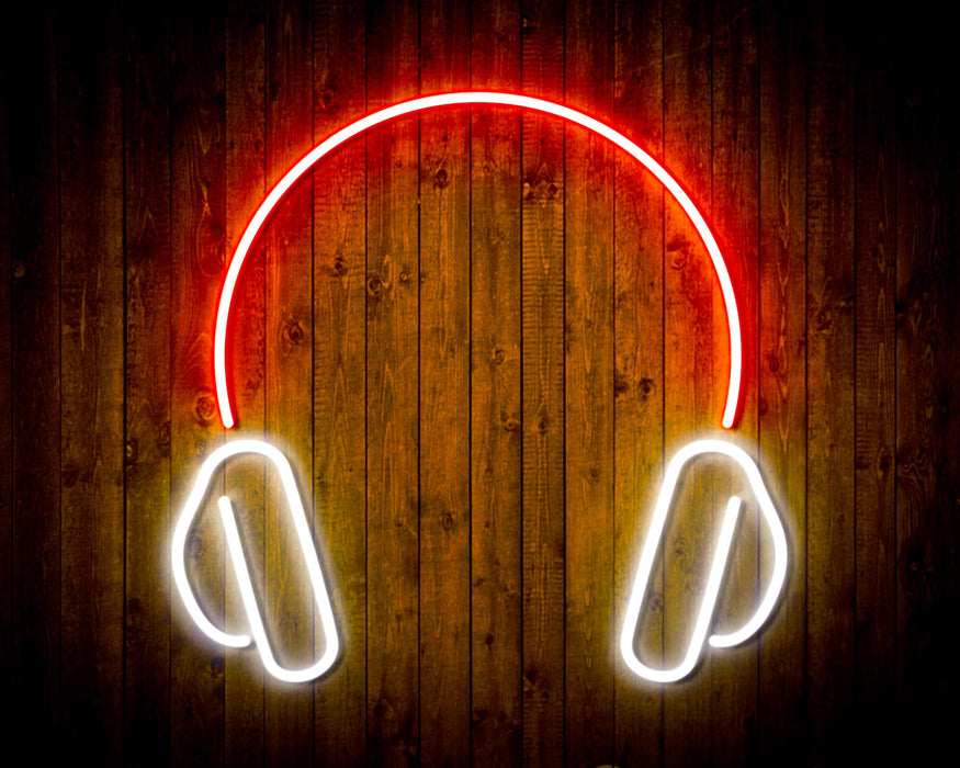 Headphones Recording Studio Flex Silicone LED Sign (Neon-Style, LED Technology) - Way Up Gifts