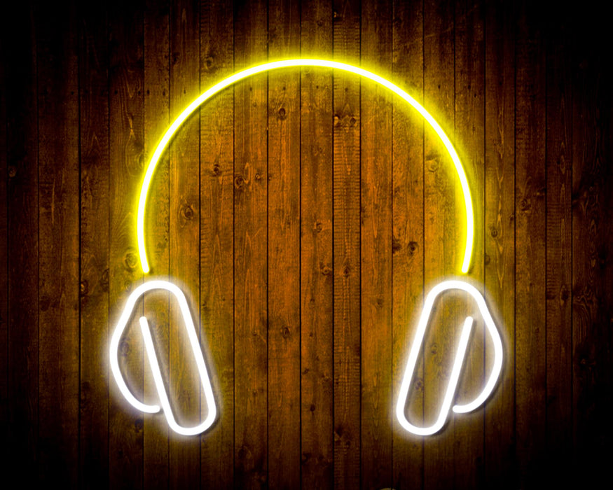Headphones Recording Studio Flex Silicone LED Sign (Neon-Style, LED Technology) - Way Up Gifts