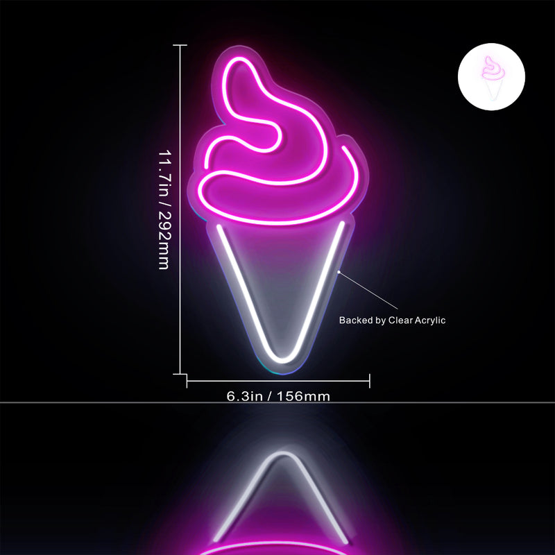 Ice Cream Cone Flex Silicone LED Sign (Neon-Style, LED Technology) - LED Gift Works
