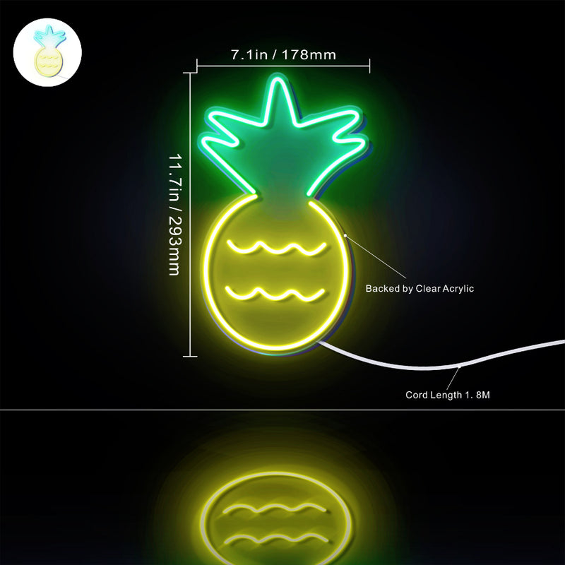 Pineapple Flex Silicone LED Sign (Neon-Style, LED Technology) - LED Gift Works