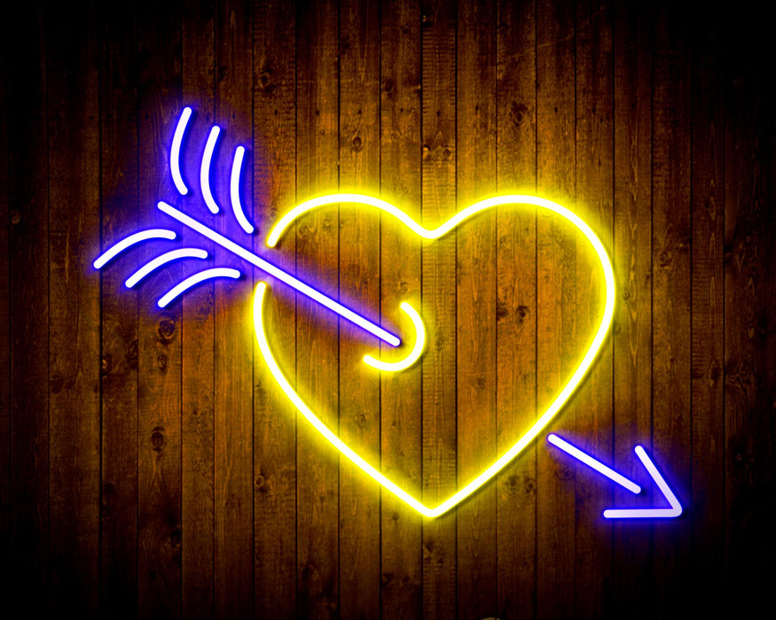 Arrow Through Heart Love Flex Silicone LED Sign (Neon-Style, LED Technology) - Way Up Gifts