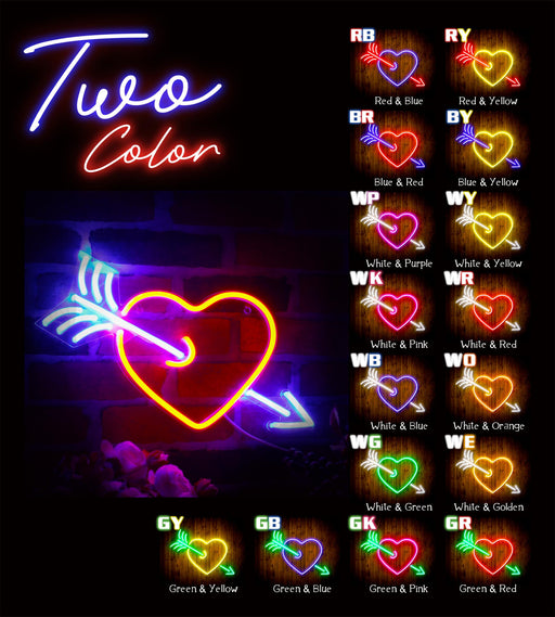 Arrow Through Heart Love Flex Silicone LED Sign (Neon-Style, LED Technology) - LED Gift Works