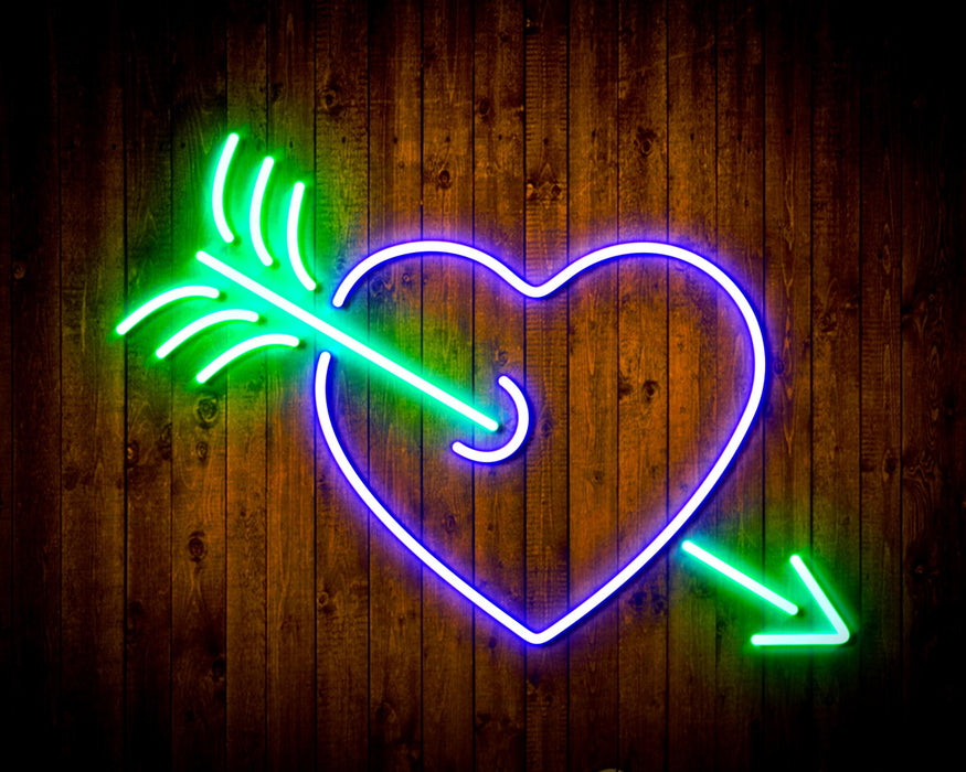 Arrow Through Heart Love Flex Silicone LED Sign (Neon-Style, LED Technology) - Way Up Gifts