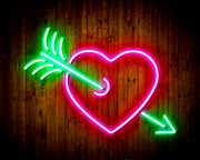 Arrow Through Heart Love Flex Silicone LED Sign (Neon-Style, LED Technology) - LED Gift Works