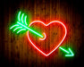 Arrow Through Heart Love Flex Silicone LED Sign (Neon-Style, LED Technology) - Way Up Gifts